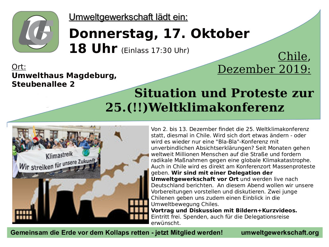 UG Veranstaltung MAGDEBURG Weltklimakonferenz 2019 Chile