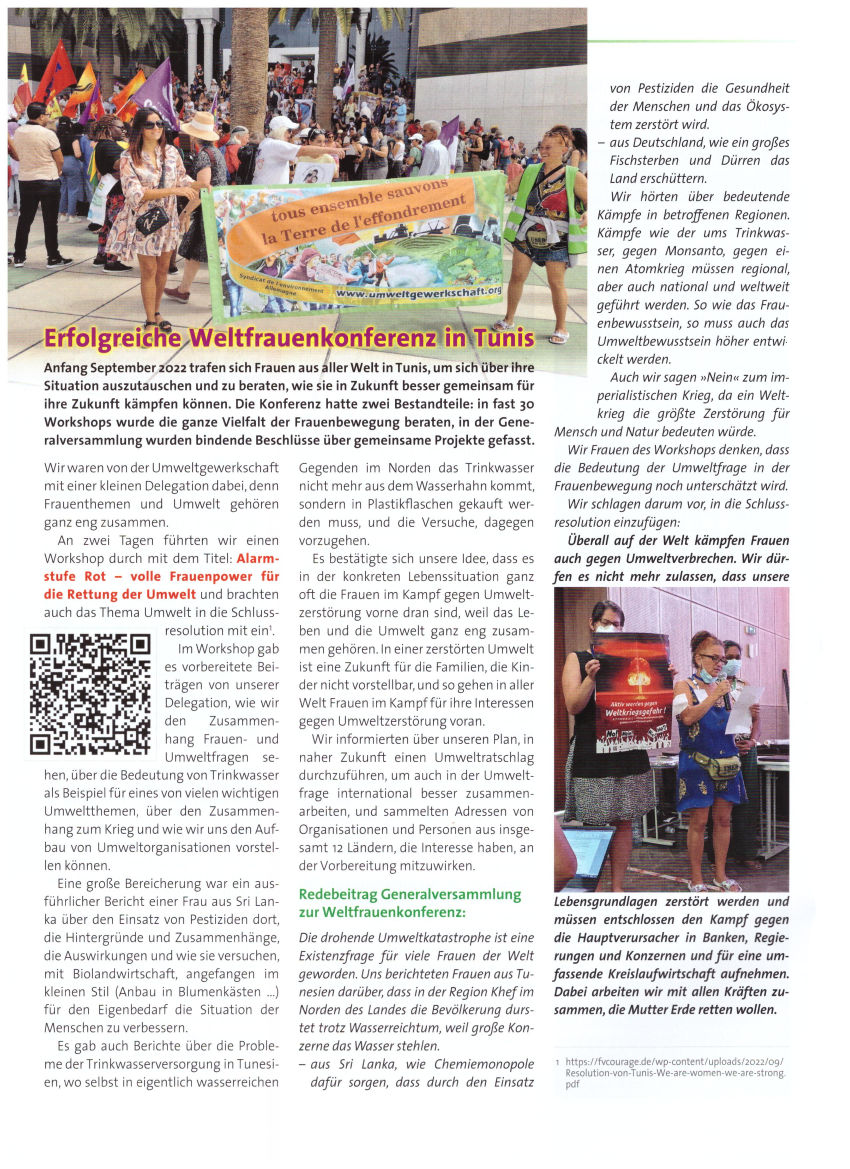 UG Bericht WFK Tunis 2022 UG Magazin S.28
